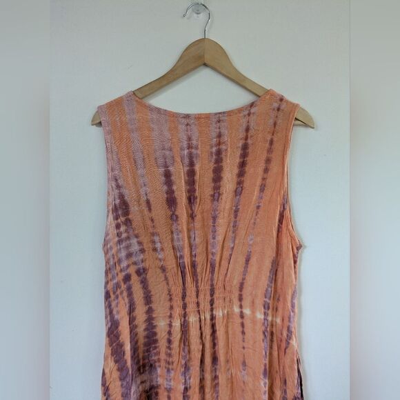 Soft Surroundings Found Paradise Heavenly Soft Tie Dye Midi Tank Dress 1X - Picture 4 of 4